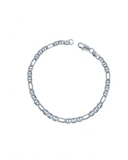 Pulsera Eslabón Ancla Fígaro Hombre En Plata 925