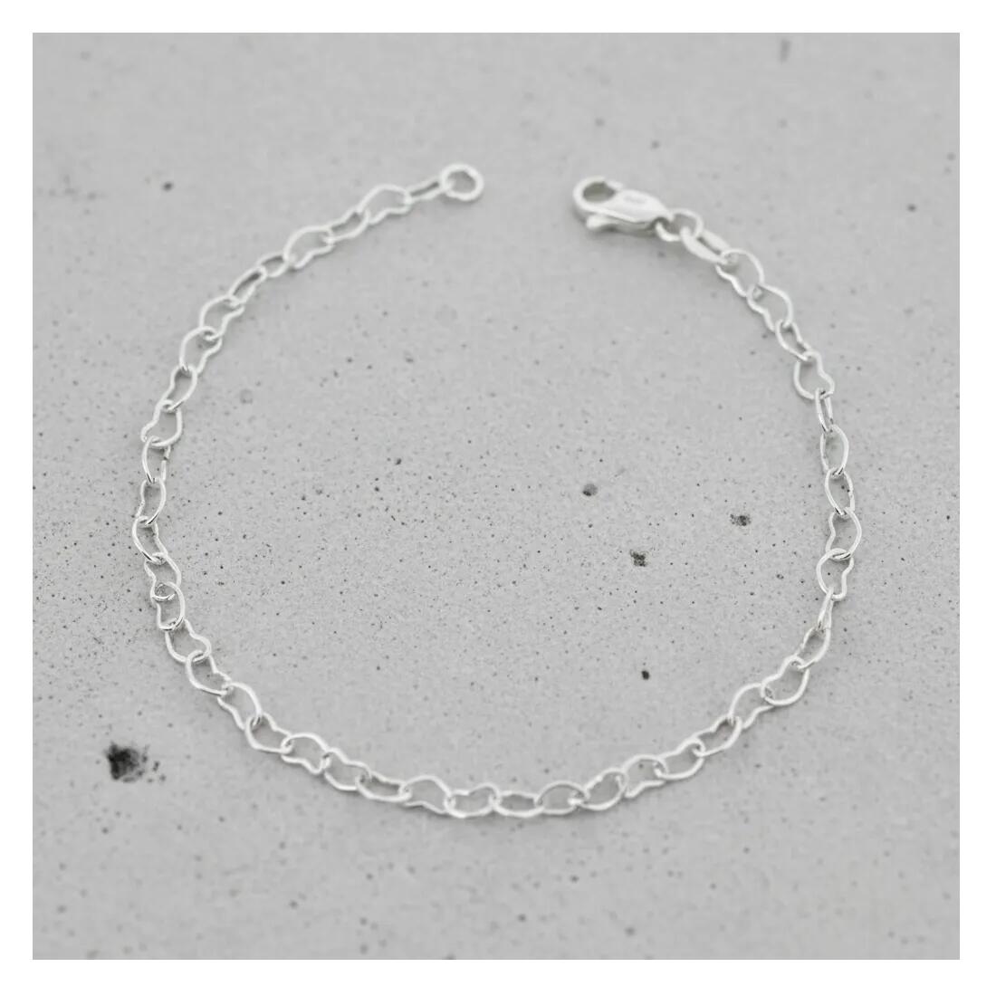 Pulsera Eslabón Corazones En Plata 925 - Imagen 4
