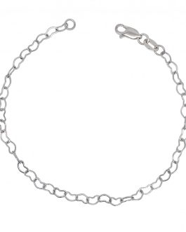 Pulsera Eslabón Corazones En Plata 925