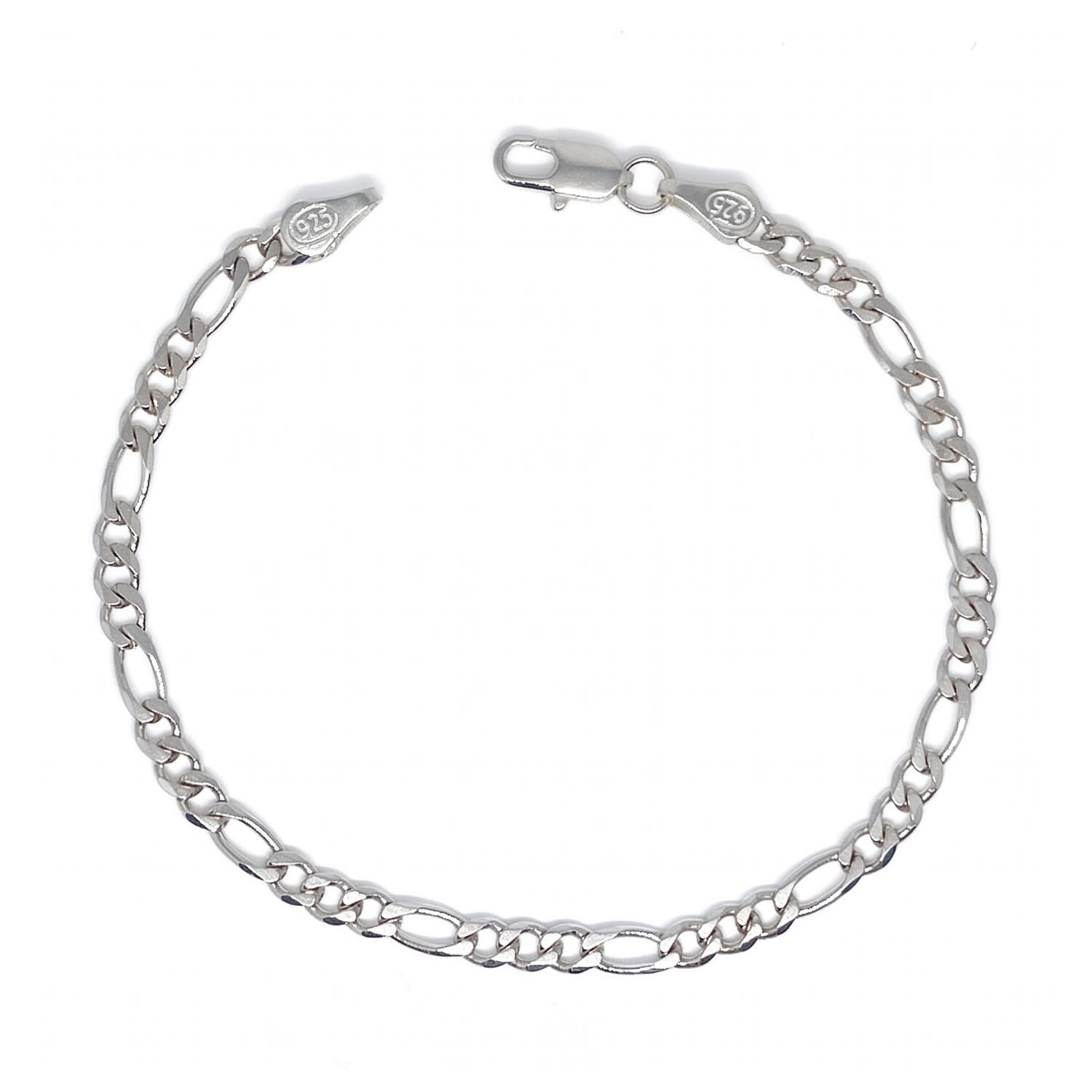 Pulsera Eslabón Fígaro Hombre En Plata 925