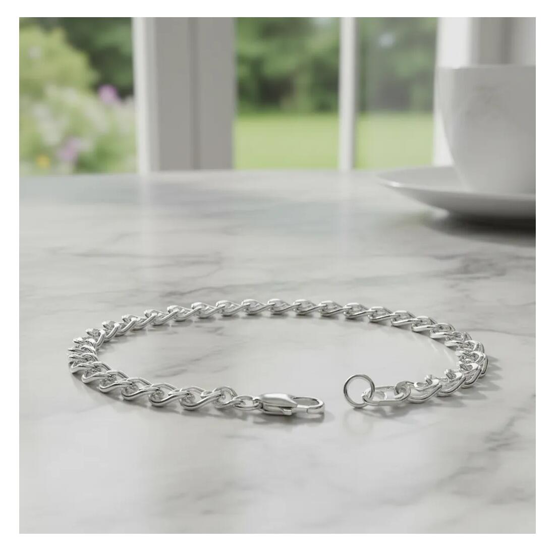 Pulsera Eslabones Anudados Hombre En Plata 925 - Imagen 4