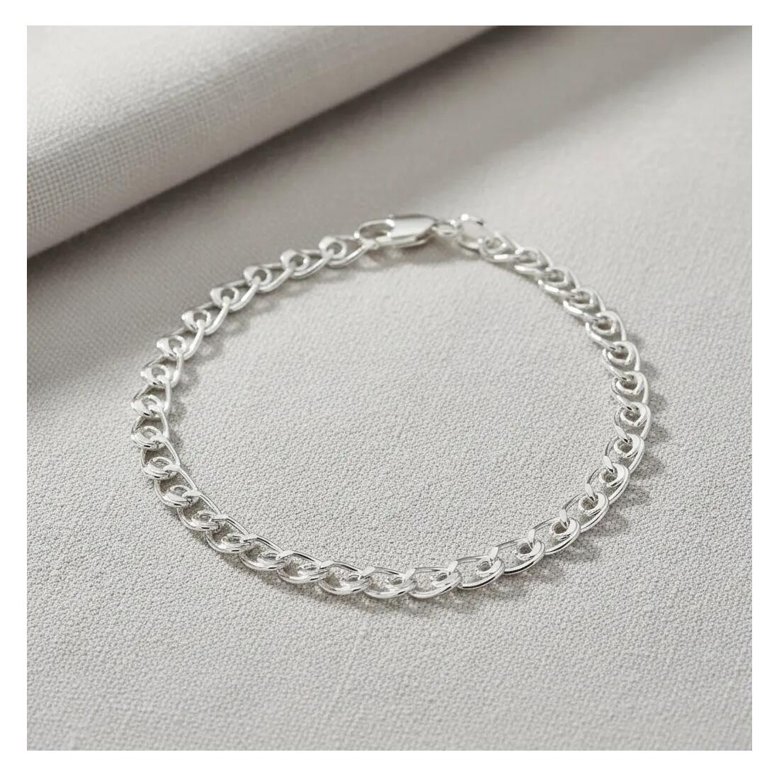 Pulsera Eslabones Anudados Hombre En Plata 925 - Imagen 2