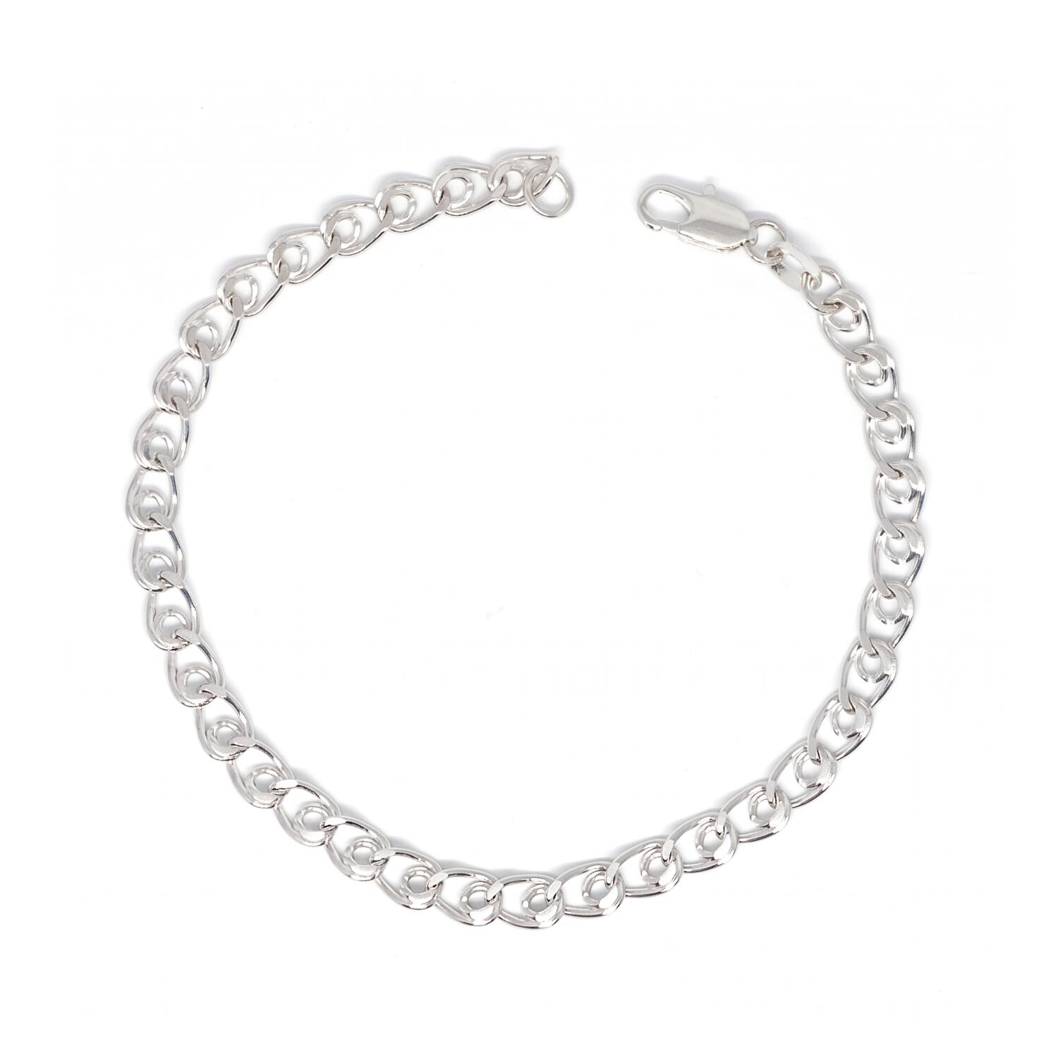 Pulsera Eslabones Anudados Hombre En Plata 925