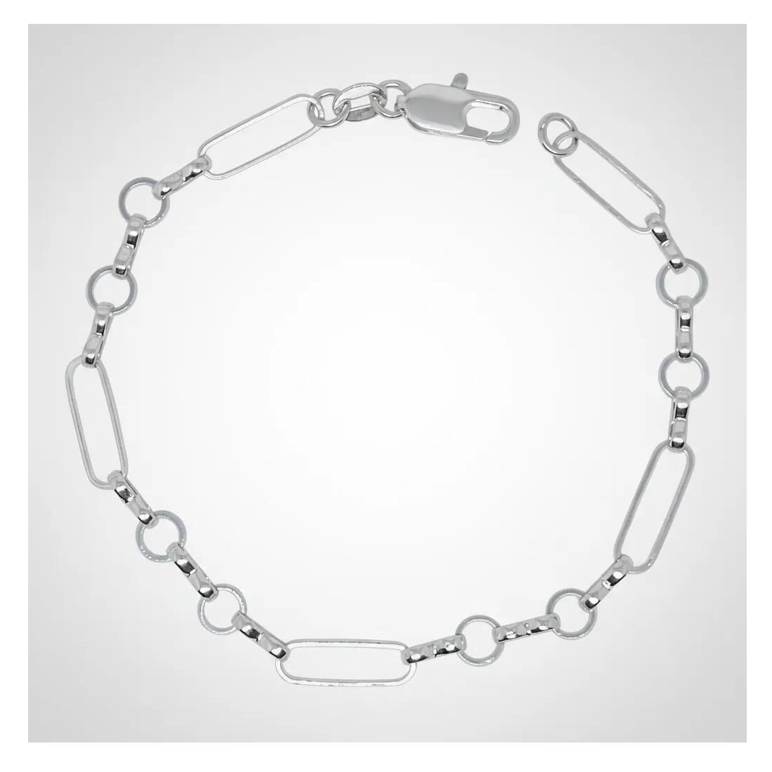 Pulsera Eslabones Mixtos En Plata 925 - Imagen 5