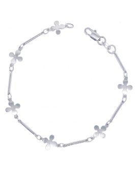 Pulsera Flor Cuatro Pétalos En Plata 925