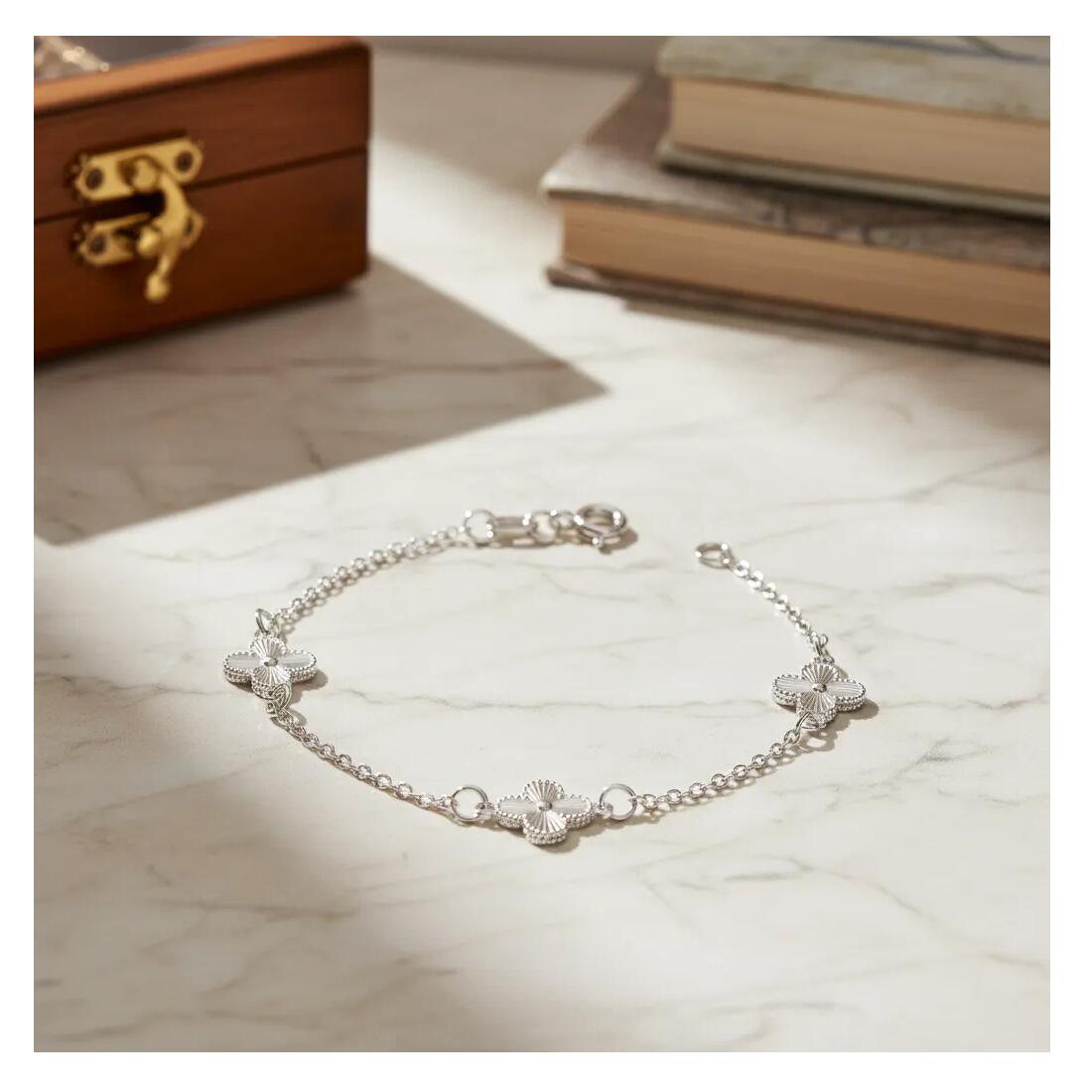 Pulsera Flor Silvestre En Plata 925 - Imagen 3