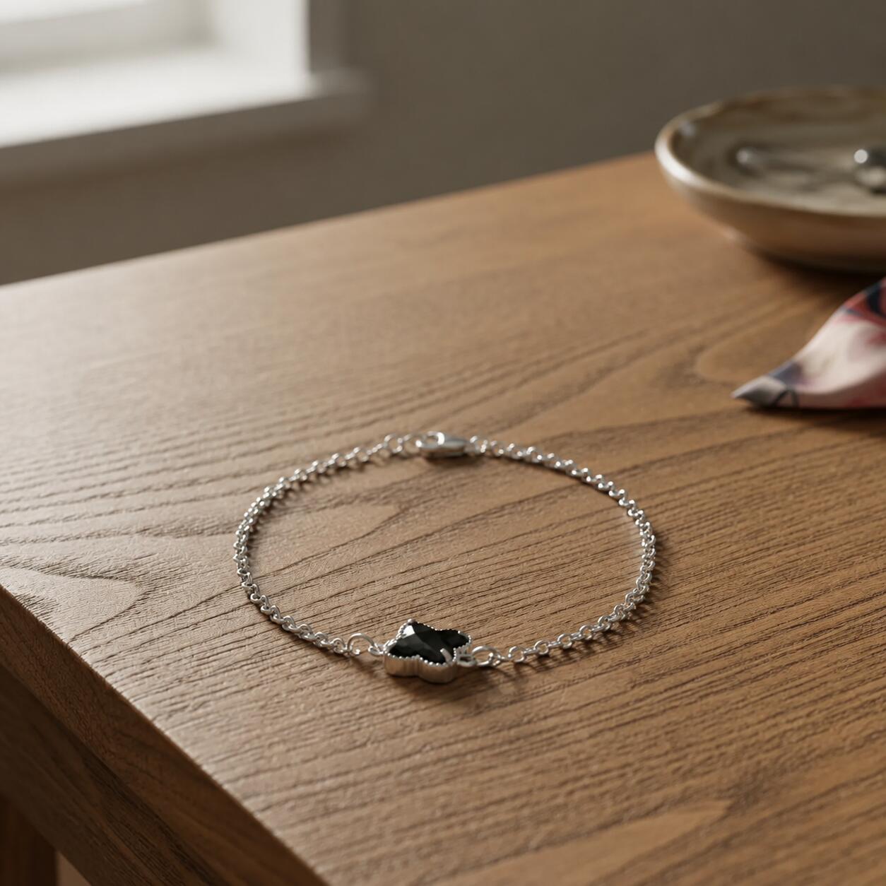 Pulsera Mariposa Solitaria En Plata 925 - Imagen 3