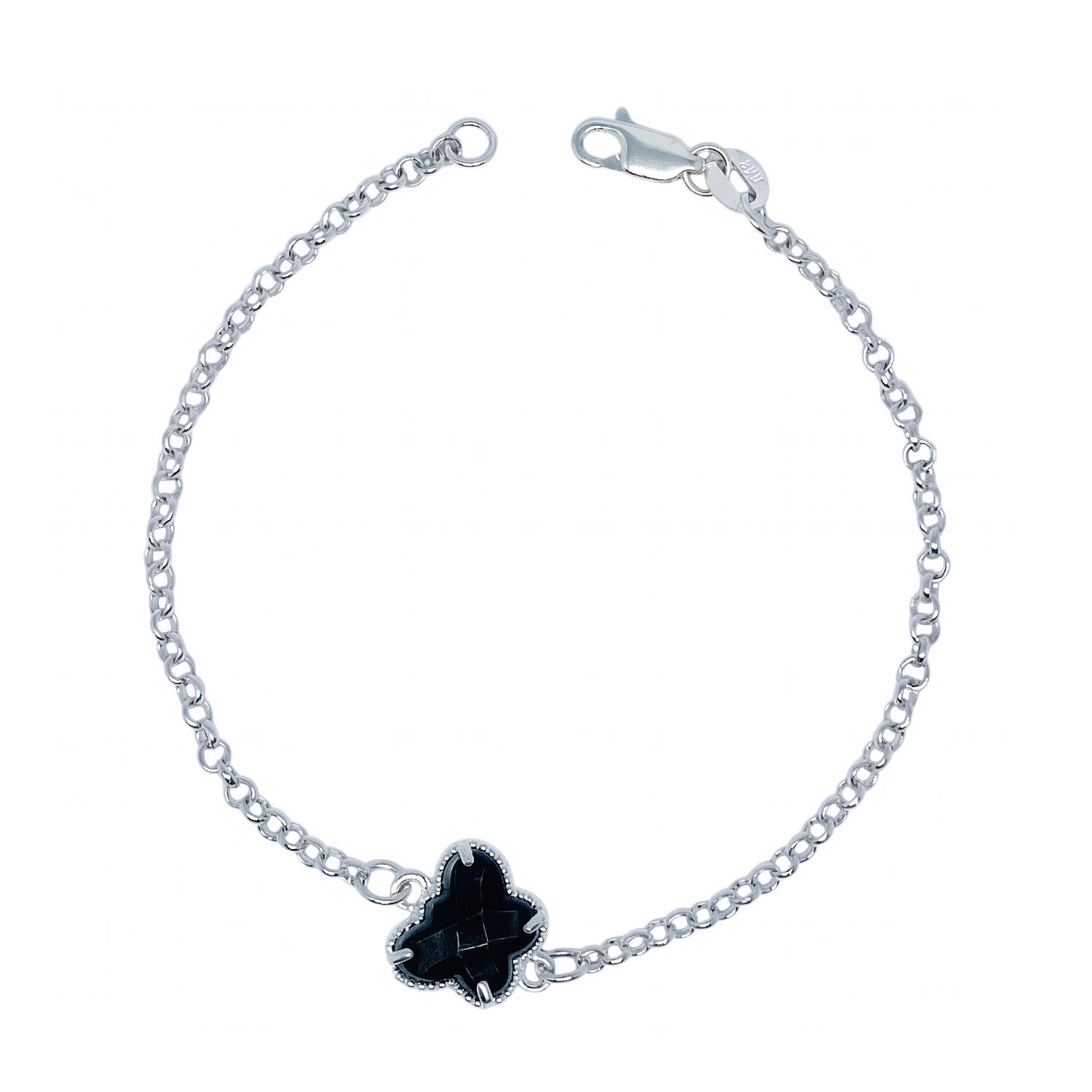 Pulsera Mariposa Solitaria En Plata 925