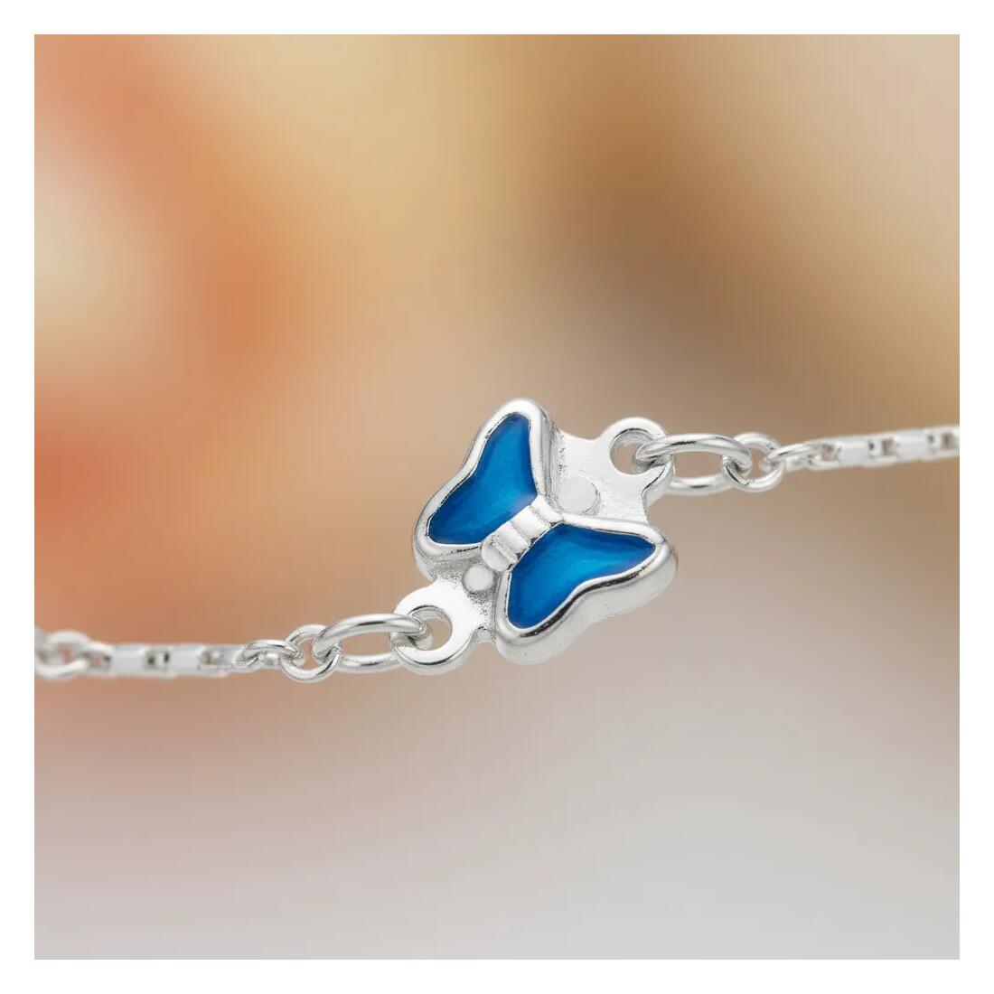 Pulsera Mariposas Coloridas En Plata 925 - Imagen 4