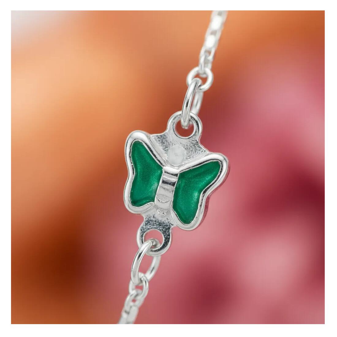 Pulsera Mariposas Coloridas En Plata 925 - Imagen 2