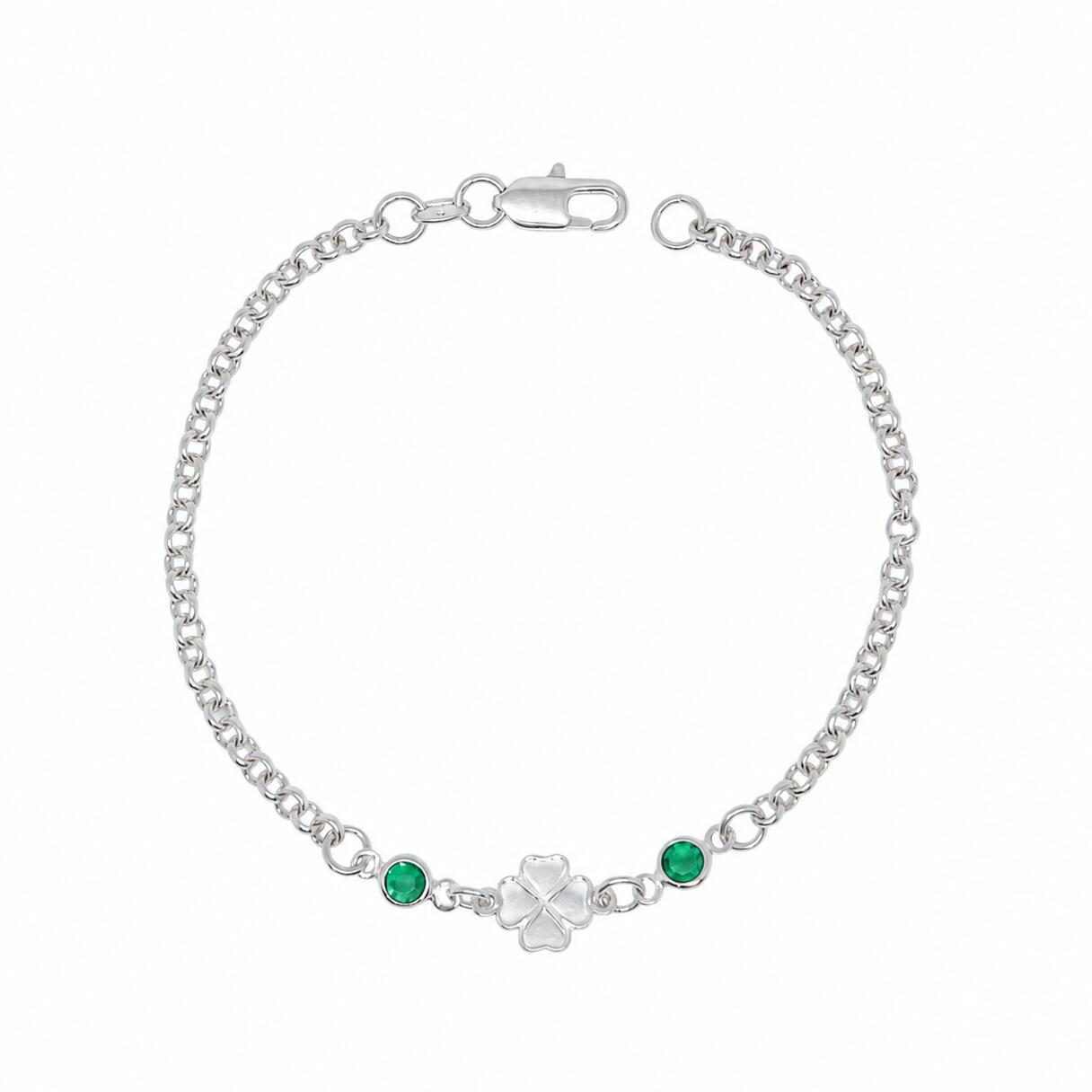Pulsera Trébol Cuatro Hojas En Plata 925